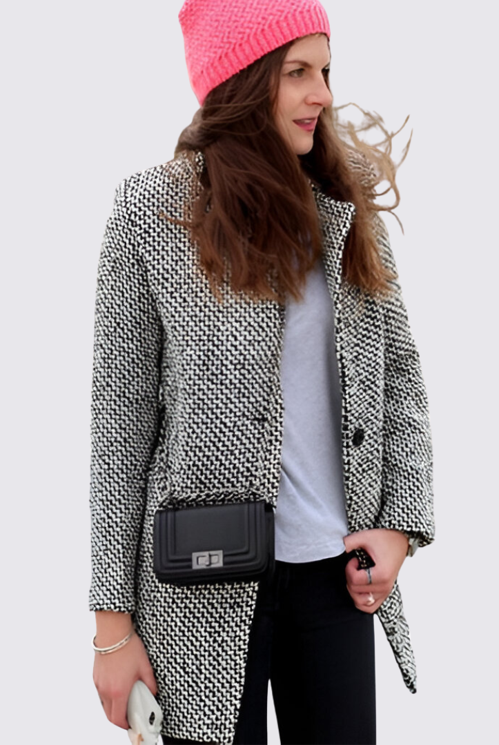 Damen Mantel mit Knopfleiste – Übergangs Mantel – Locker Geschnitten