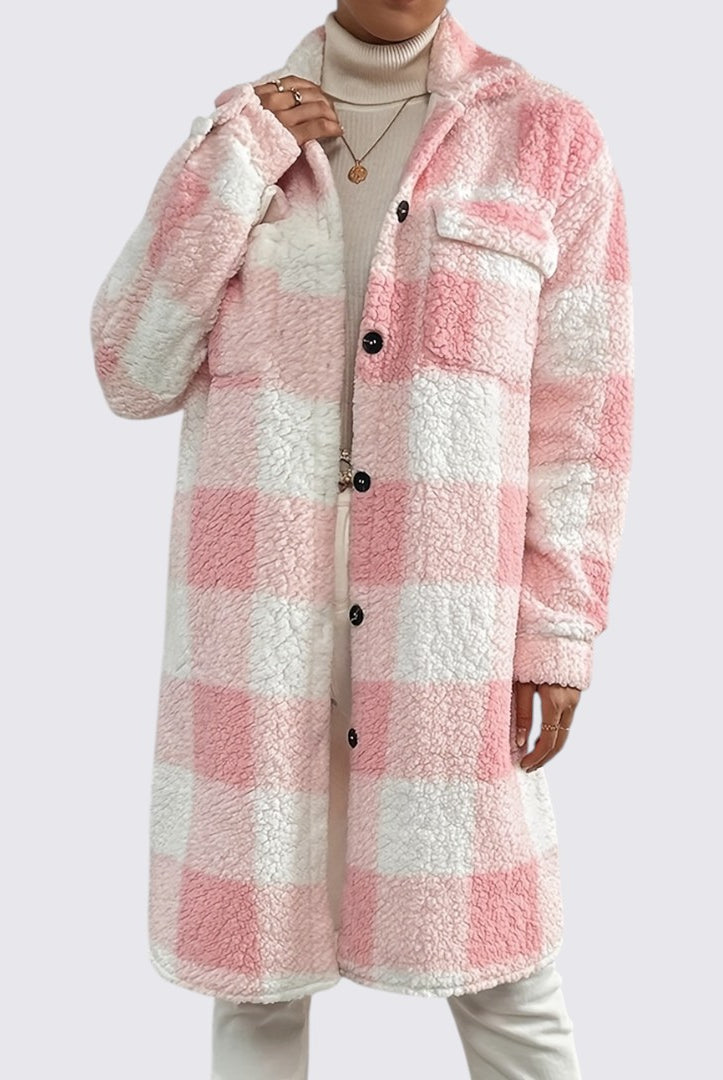 Damen Mantel mit Taschen - Teddy Mantel - Wintermantel