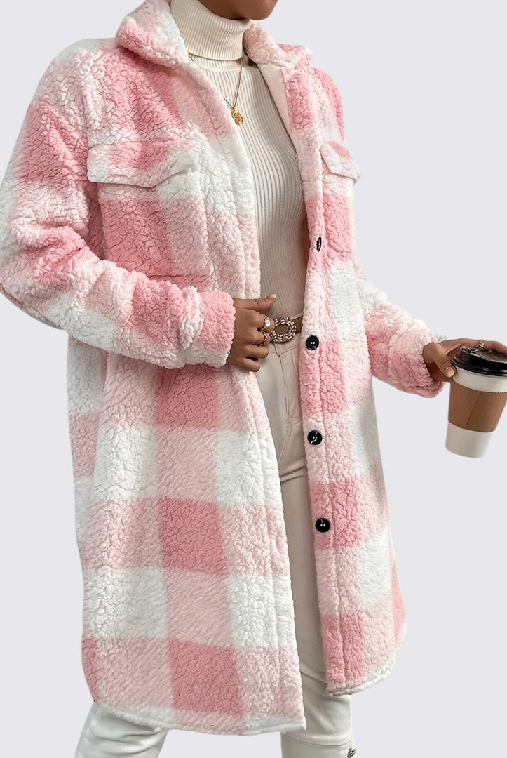 Damen Mantel mit Taschen - Teddy Mantel - Wintermantel