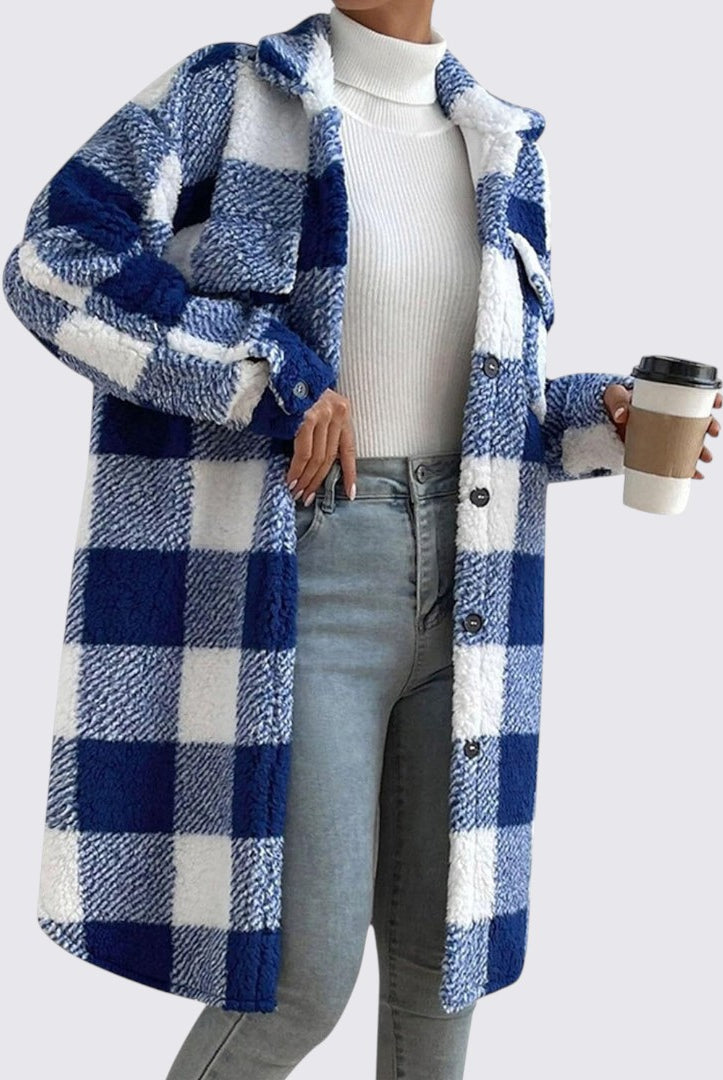 Damen Mantel mit Taschen - Teddy Mantel - Wintermantel