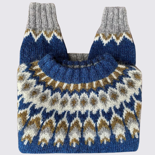 Gemusterter Langarm-Pullover mit Rollkragen für Damen