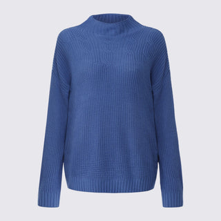 Gerippter Langarm-Pullover gerade Passform für Damen