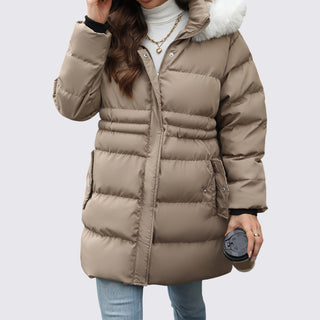 Gesteppte Jacke mit Kapuze und Reißverschluss für Damen