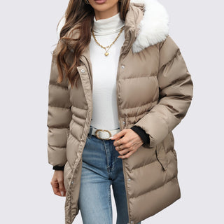 Gesteppte Jacke mit Kapuze und Reißverschluss für Damen