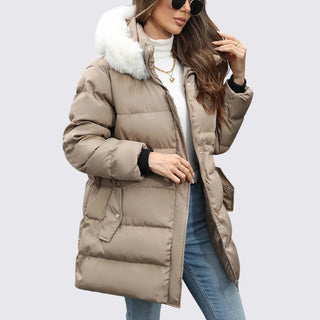 Gesteppte Jacke mit Kapuze und Reißverschluss für Damen