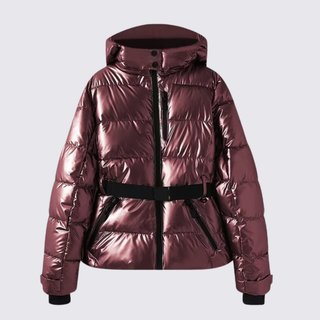 Kapuze Gürtel Steppjacke für Damen