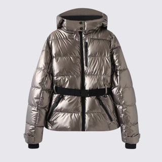 Kapuze Gürtel Steppjacke für Damen