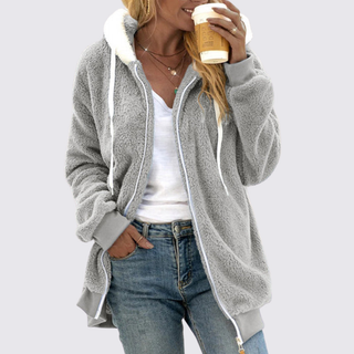 Kapuze Reißverschluss Jacke für Damen