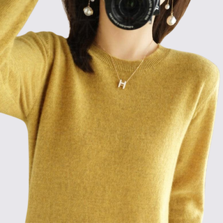 Klassischer Langarm-Pullover mit Rundhalsausschnitt für Damen