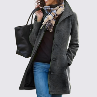 Klassischer Mantel mit Knopfleiste und Taschen für Damen