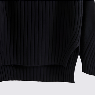 Klassischer gerippter Langarm-Pullover für Damen