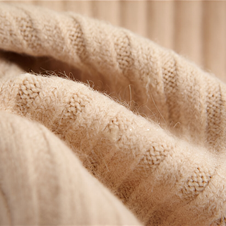 Klassischer gerippter Langarm-Pullover für Damen