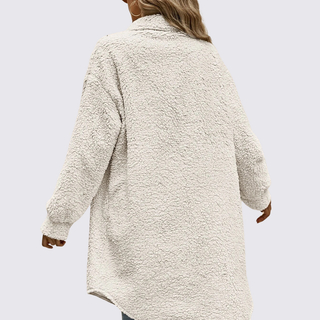 Knopfleiste Brusttaschen Mantel für Damen