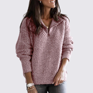 Langarm-Pullover mit Reißverschluss für Damen