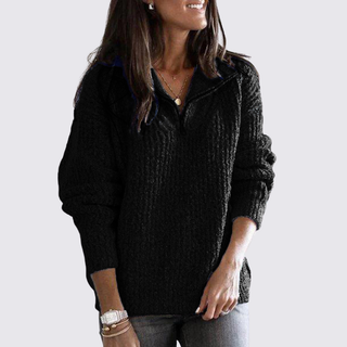 Langarm-Pullover mit Reißverschluss für Damen
