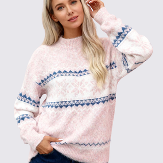 Langarm-Pullover mit Rundhalsausschnitt für Damen