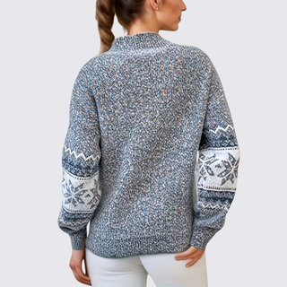 Langarm-Pullover mit Rundhalsausschnitt für Damen