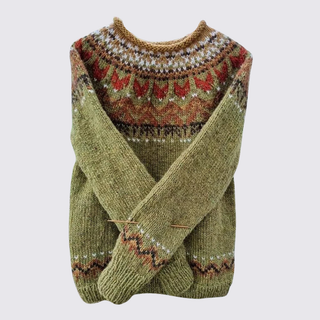 Langarm Pullover mit Rundhalsausschnitt und gerade Passform