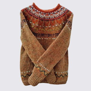 Langarm Pullover mit Rundhalsausschnitt und gerade Passform