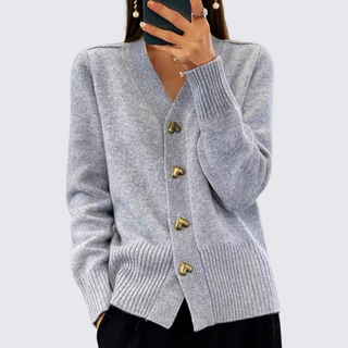 Langarm-Strickjacke mit Knopfleiste für Damen