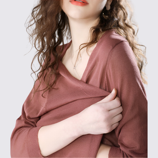 Langarm gerade Strickjacke mit offener Front