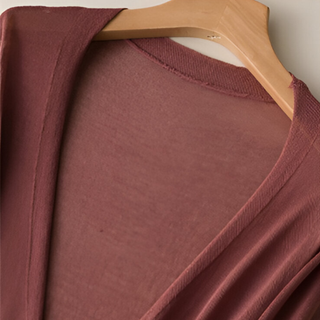 Langarm gerade Strickjacke mit offener Front