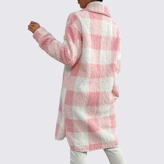 Langer Mantel mit Karomuster für Damen