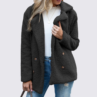 Lockerer Mantel mit Knopfleiste und Taschen für Damen