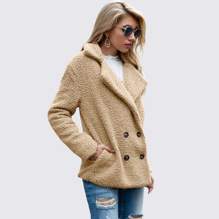Lockerer Mantel mit Knopfleiste und Taschen für Damen