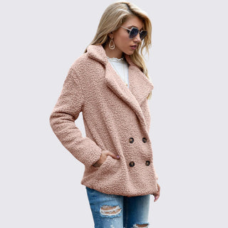 Lockerer Mantel mit Knopfleiste und Taschen für Damen