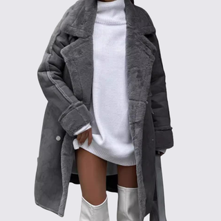 Revers Doppelreiher Mantel für Damen