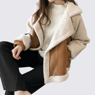 Revers Reißverschluss Jacke für Damen
