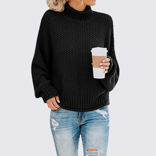 Schlichter Langarm-Pullover mit Rollkragen für Damen