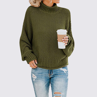 Schlichter Langarm-Pullover mit Rollkragen für Damen