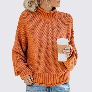 Schlichter Langarm-Pullover mit Rollkragen für Damen