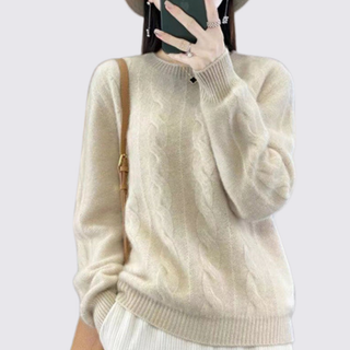 Schlichter Langarm-Pullover mit V-Ausschnitt für Damen