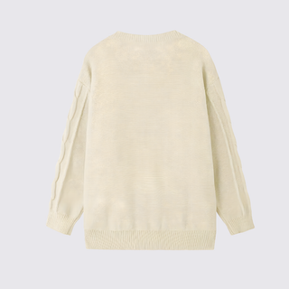 Schlichter Langarm-Pullover mit V-Ausschnitt für Damen