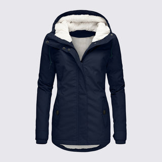 Taillierte Jacke mit Kapuze und Reißverschluss für Damen