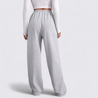 Weitbeinige Hose mit Kordelzug und Taschen für Damen