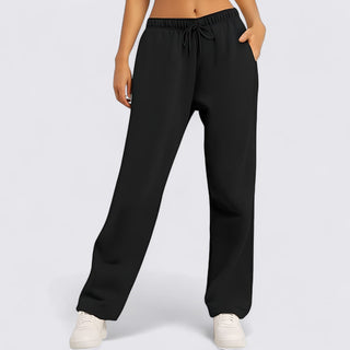 Weitbeinige Hose mit Kordelzug und Taschen für Damen