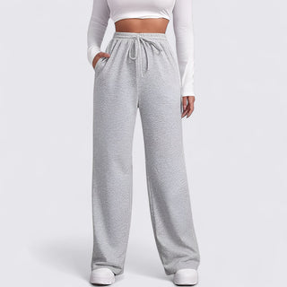 Weitbeinige Hose mit Kordelzug und Taschen für Damen