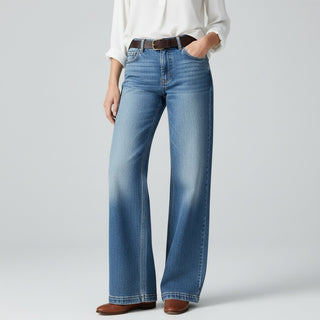 Weitbeinige Jeans mit Taschen für Damen