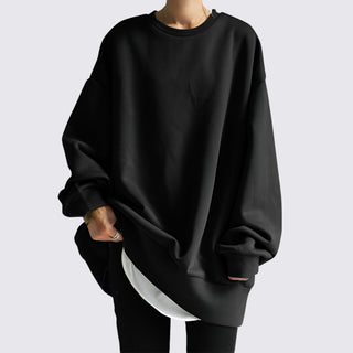 Weiter Langarm-Pullover mit Rundhalsausschnitt für Damen