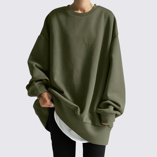 Weiter Langarm-Pullover mit Rundhalsausschnitt für Damen