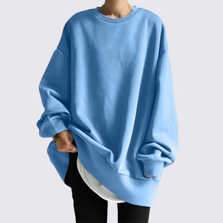 Weiter Langarm-Pullover mit Rundhalsausschnitt für Damen