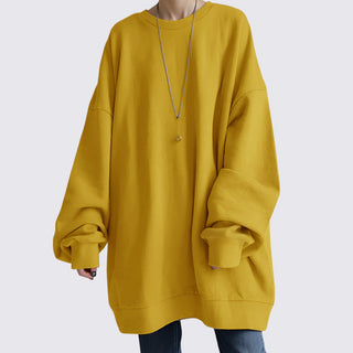 Weiter Langarm-Pullover mit Rundhalsausschnitt für Damen