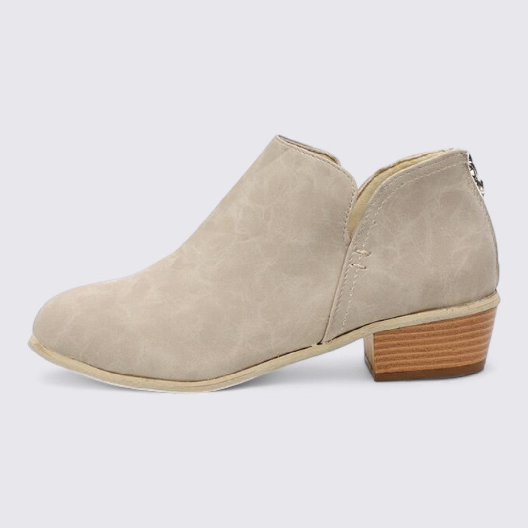 Damen Ankle Boots mit Blockabsatz – Bequeme Stiefeletten – Reißverschluss