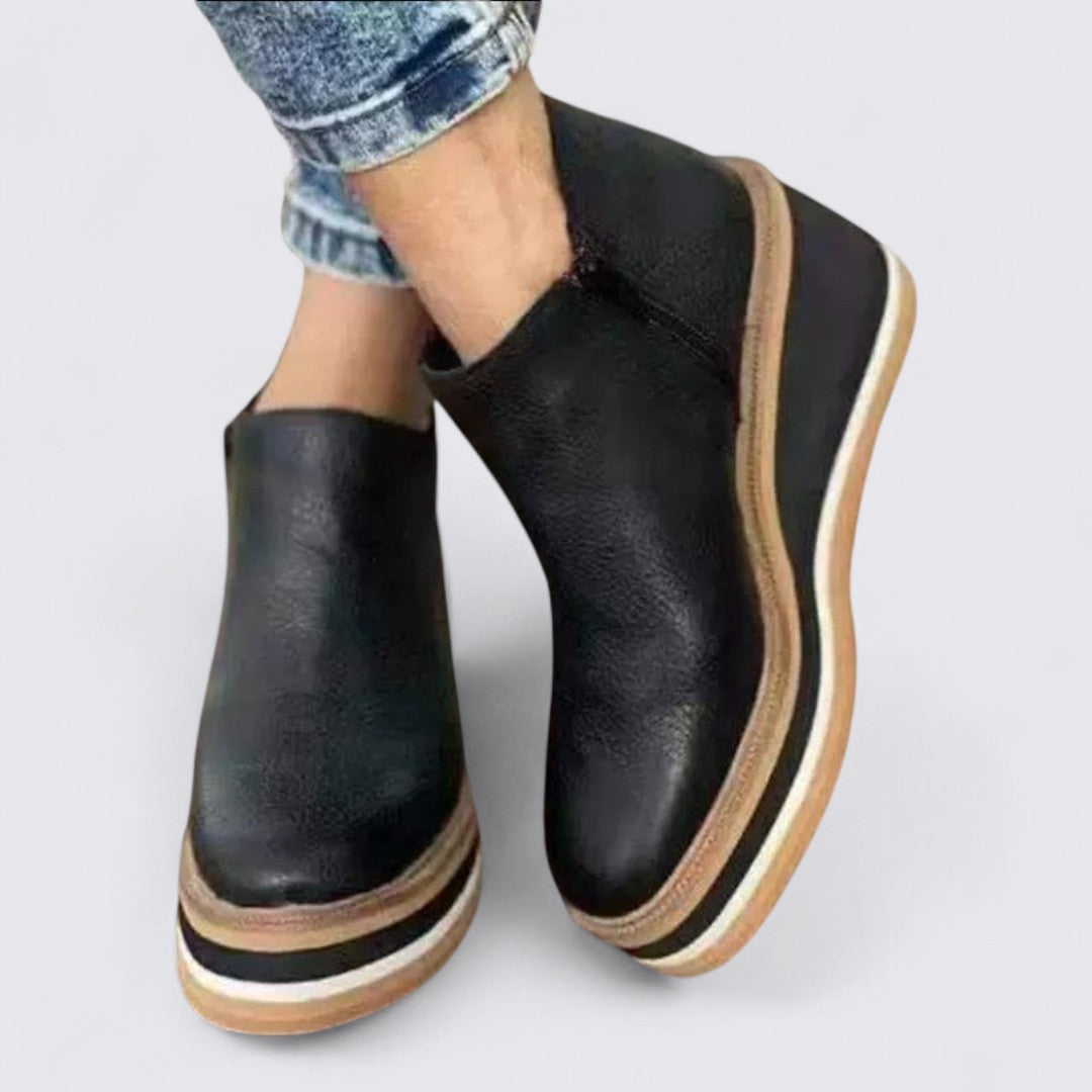 Damen Ankle Boots mit Reißverschluss – Bequeme Stiefeletten – Flache Sohle