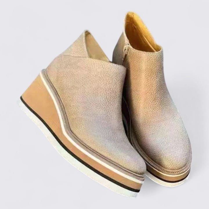 Damen Ankle Boots mit Reißverschluss – Bequeme Stiefeletten – Flache Sohle