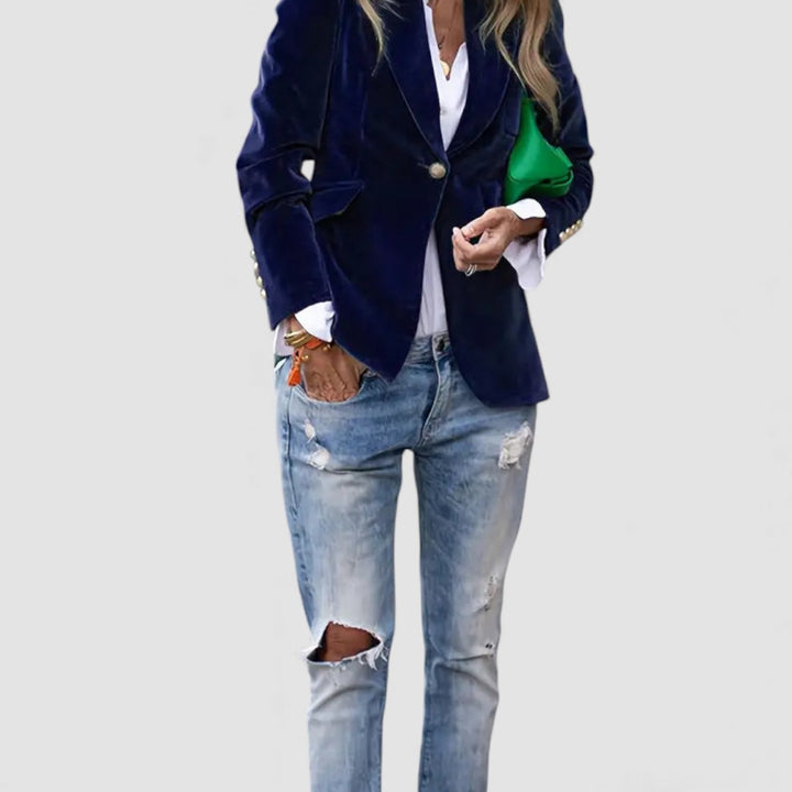 Damen Blazer Jacke – Tailliert Geschnitten – Langarm mit Knopfverschluss